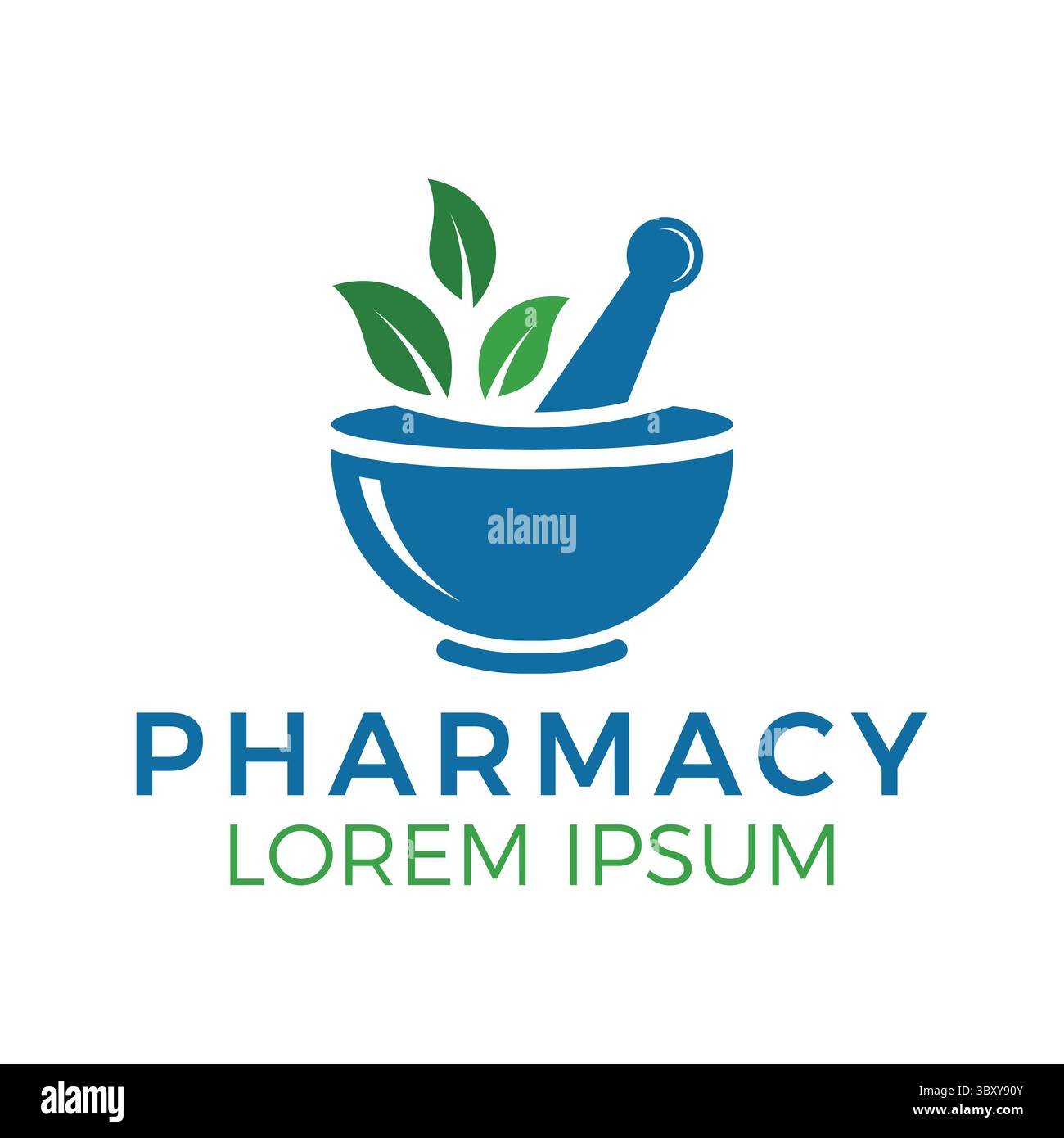 Herbal Pharmacy Logo Template Vector Branding Design with Mortar ...
