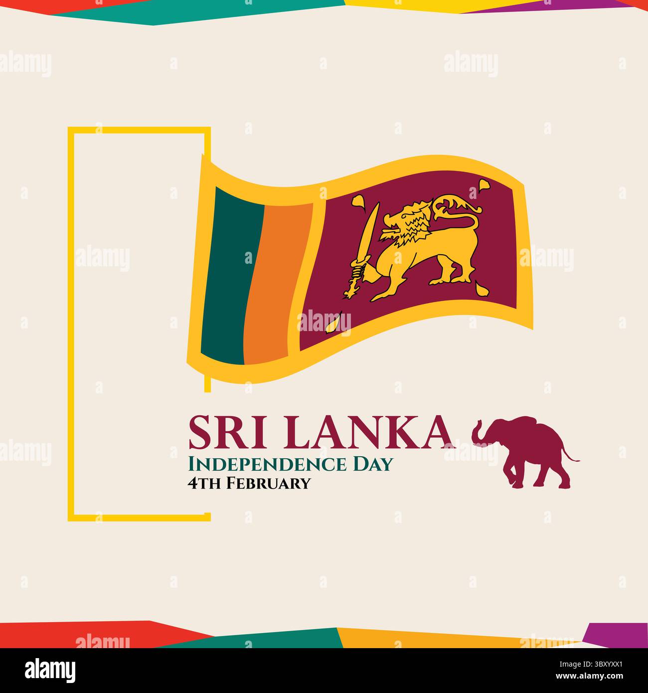 Sri Lanka Independence Day Banner Wallpaper Vector Illustration. Sri ...