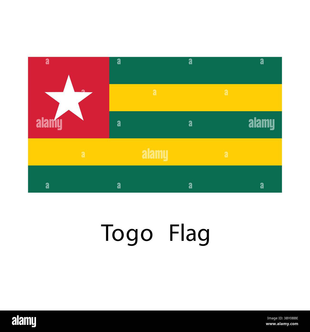 Togo country Flag hand drawing illustration vector-based drawing Stock Vector