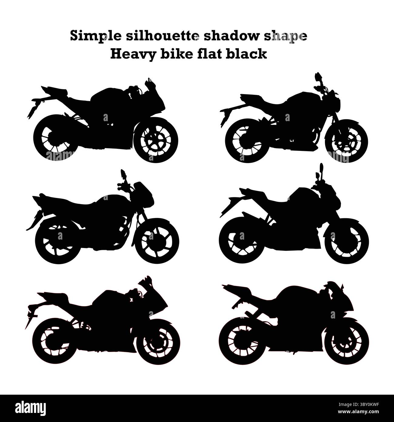 Vector simple silhouette shadow shape Heavy bike flat black emblem Stock Vector