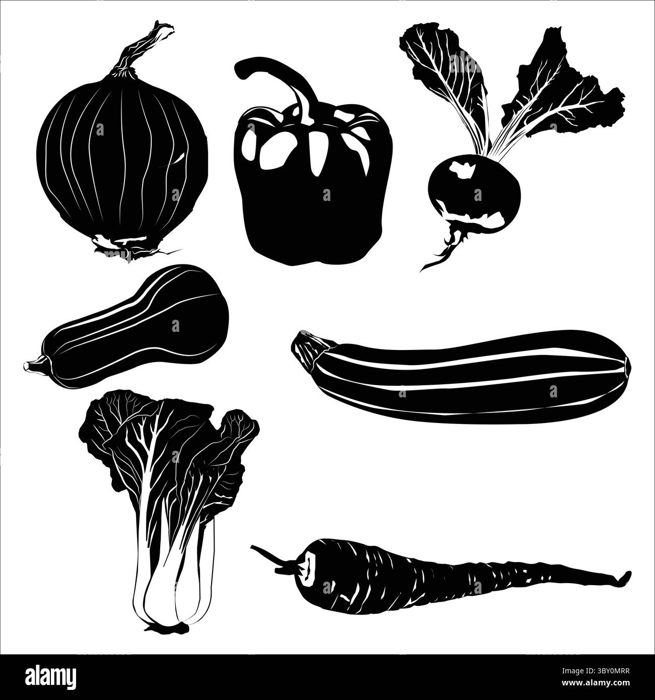 vegetables silhouette shape drawing Vol 01 Stock Vector Image & Art - Alamy