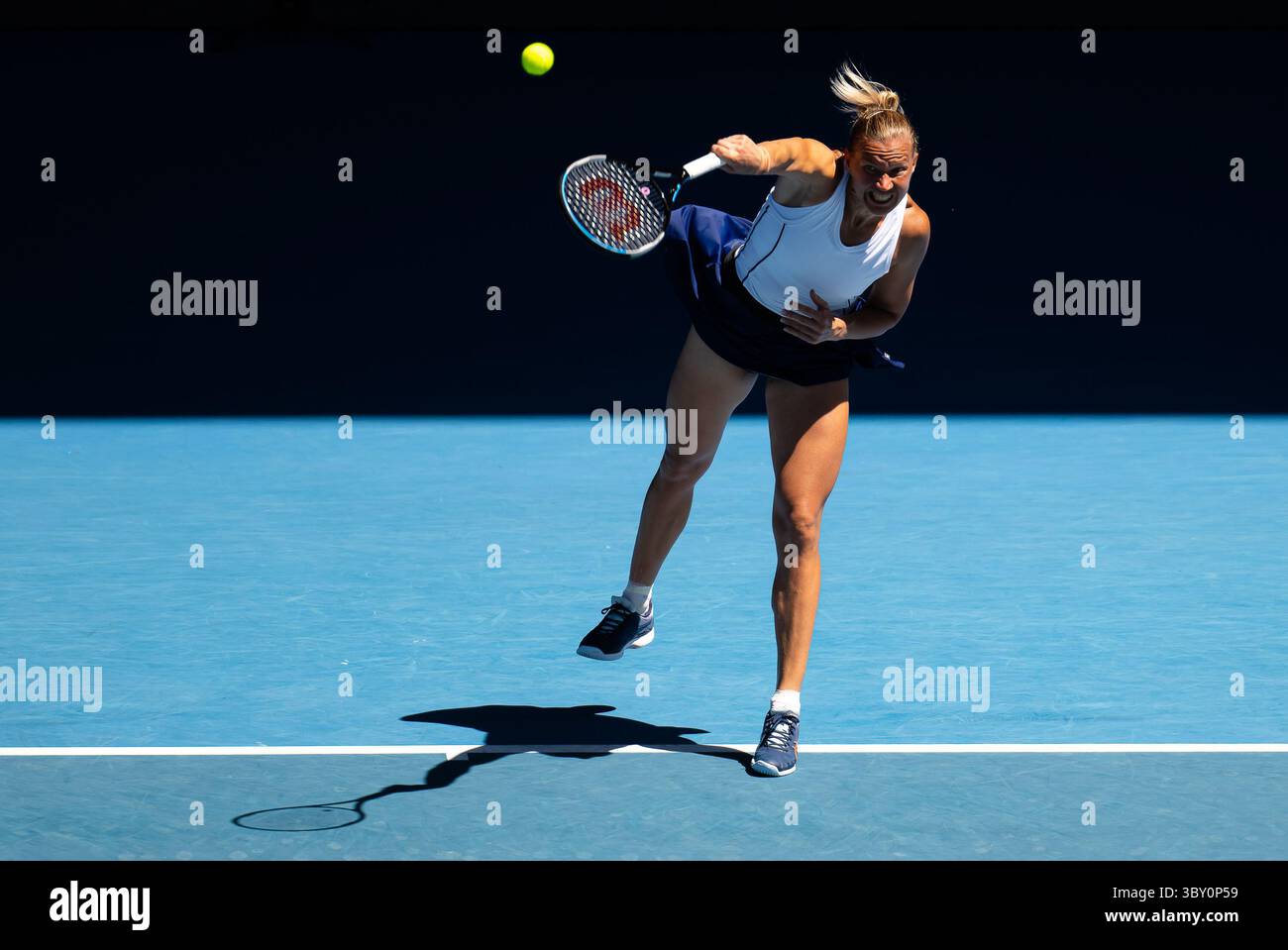 January 22, 2022, MELBOURNE, AUSTRALIA: Kaia Kanepi of Estonia in action during the third round at the 2022 Australian Open Grand Slam Tennis Tournament against Maddison Inglis of Australia (Credit Image: © Rob Prange/AFP7 via ZUMA Press Wire) Stock Photo