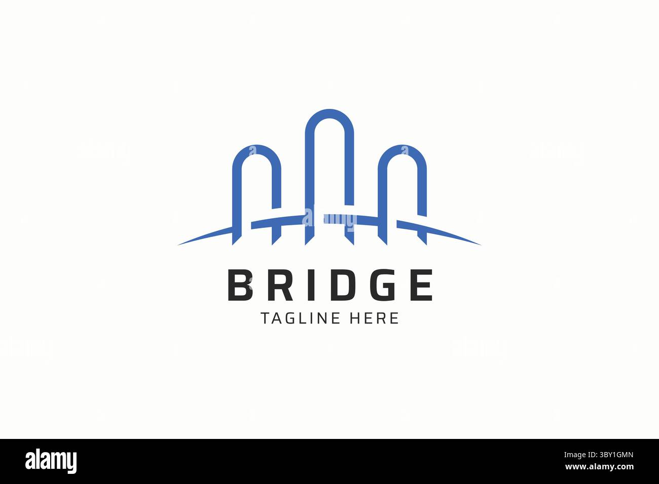 Abstract Linear Bridge Logo Business Construction Building Landmark Company Sign Symbol Stock Vector