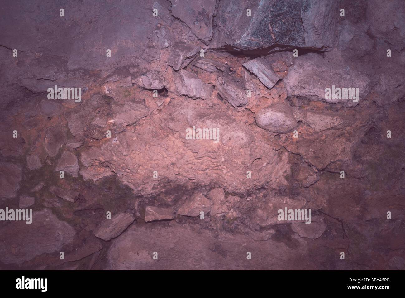 Unusual stone masonry with rocks of different sizes. Natural textured ...