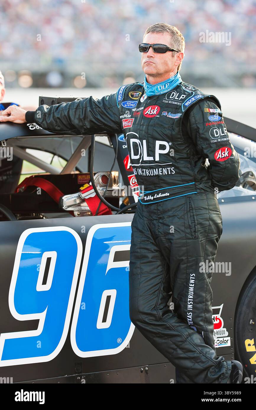 09 July, 2009:  DLP driver, Bobby Labonte, waits his turn to qualify for the LifeLock.com 400 race at the Chicagoland Speedway in Joliet, IL. (Credit Image: © Walter G. Arce Sr./ZUMA Press Wire) Stock Photo