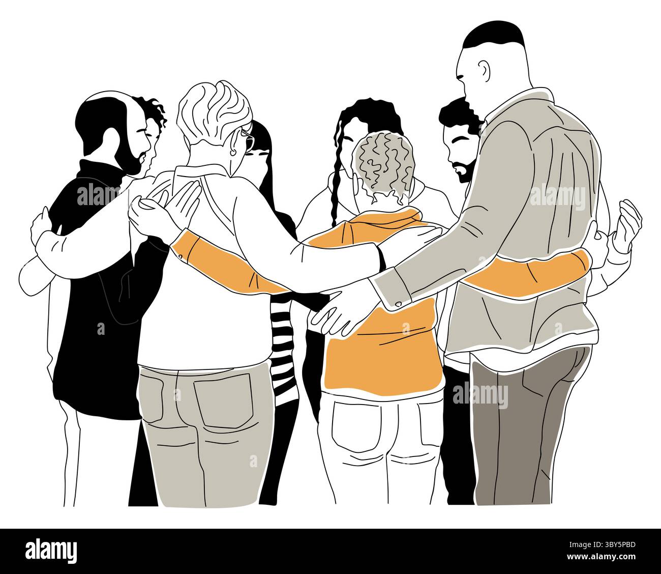 Group hug support people Cut Out Stock Images & Pictures - Alamy