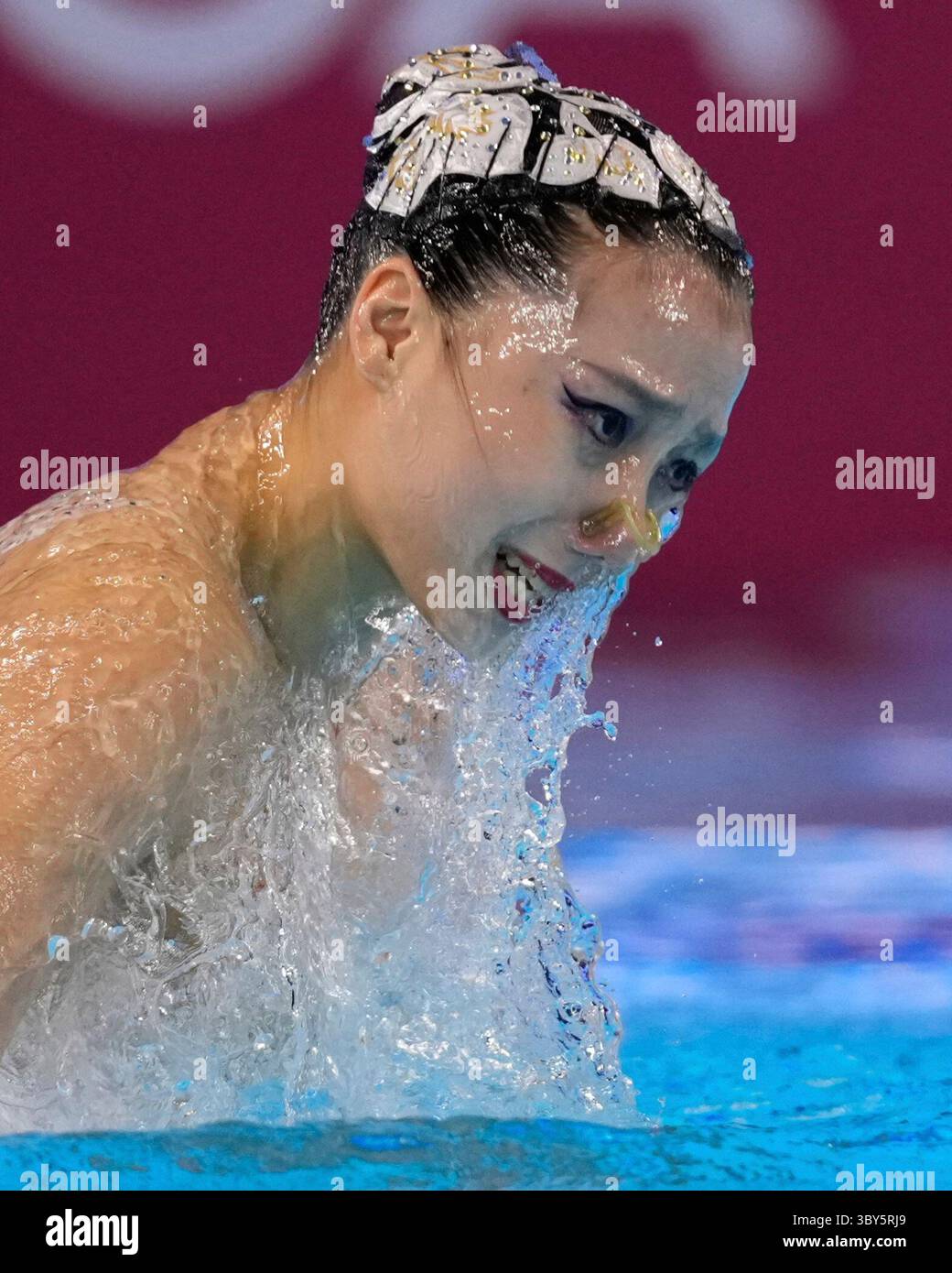Xu Huiyan of China competes during the women's solo technical at the ...