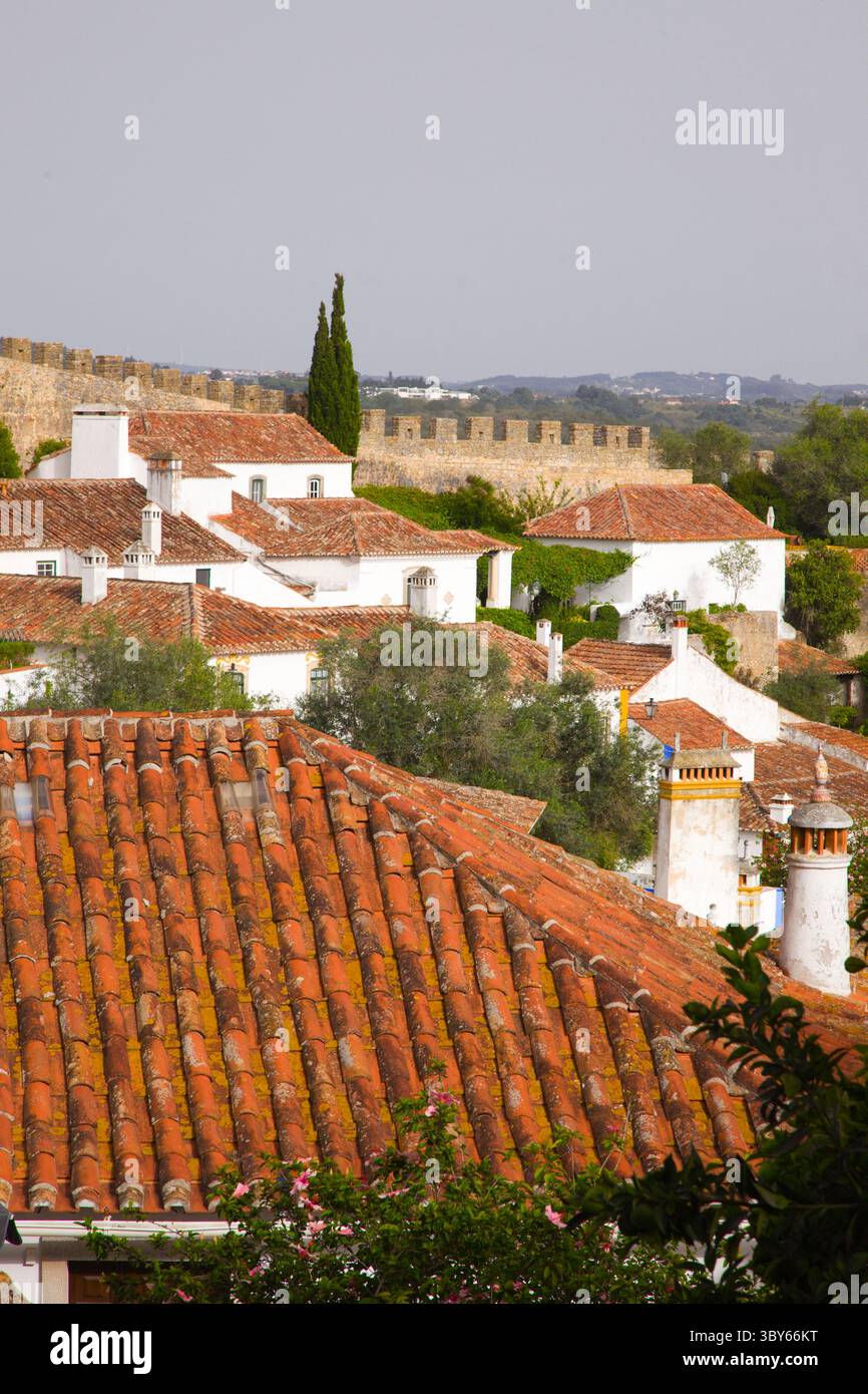 Portugal, Obidos, historic small town, Stock Photo