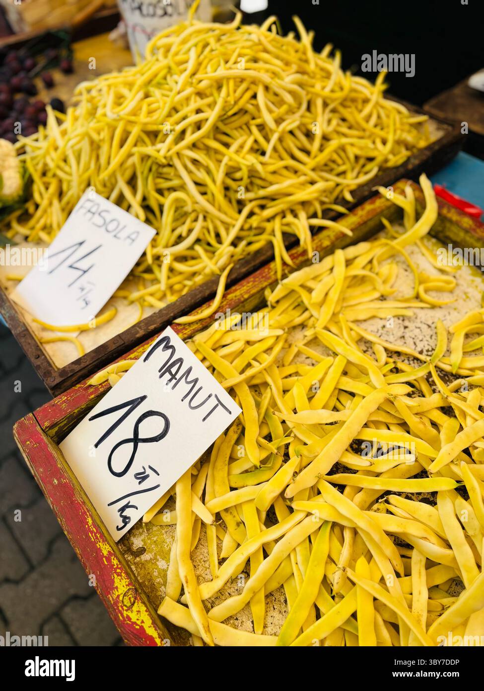 The colorful farmer's market in Kraków, Poland. - Smartphone Captured Stock Image