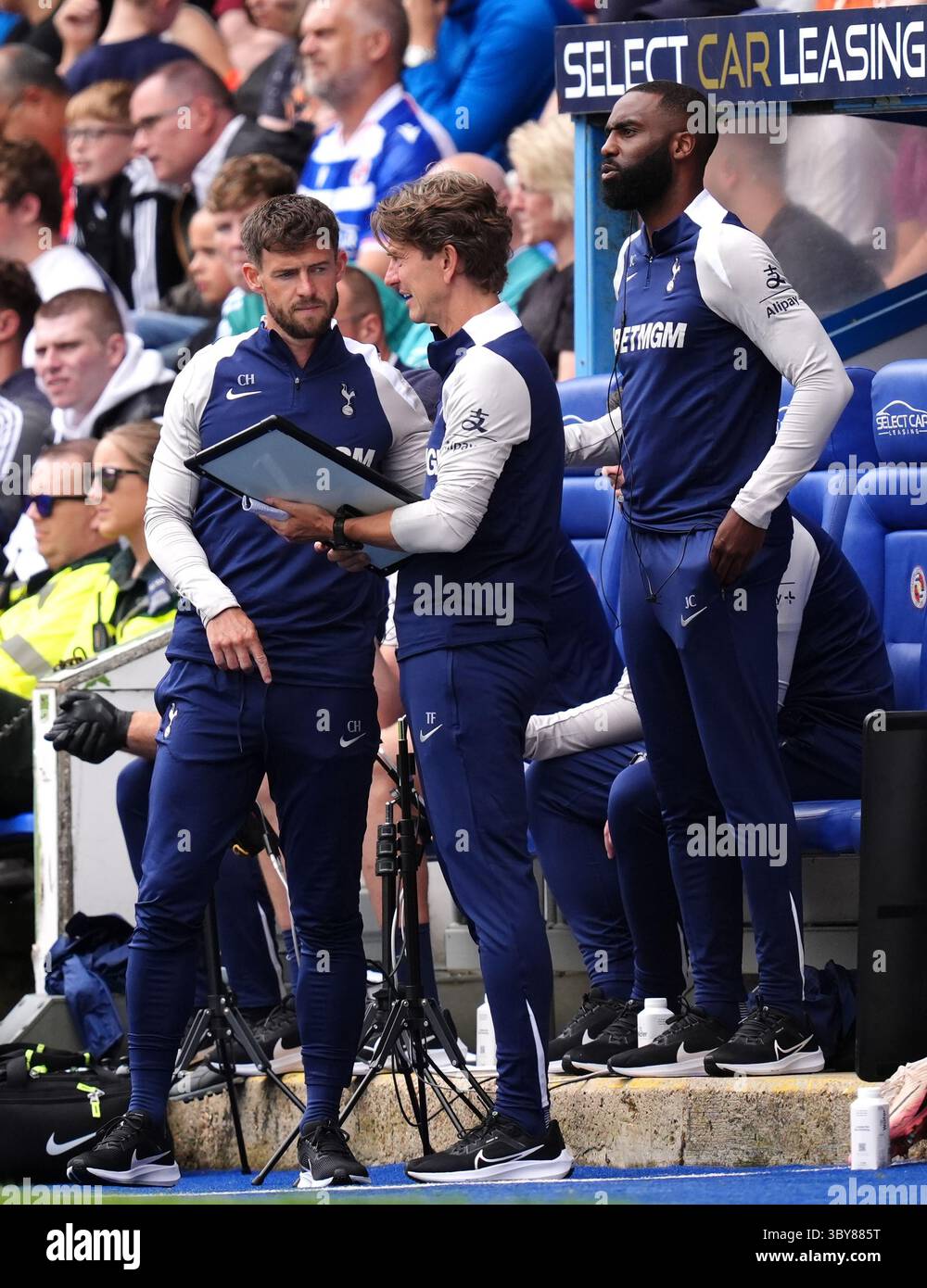 Tottenham Hotspur assistant manager Chris Haslam, manager Thomas Frank ...