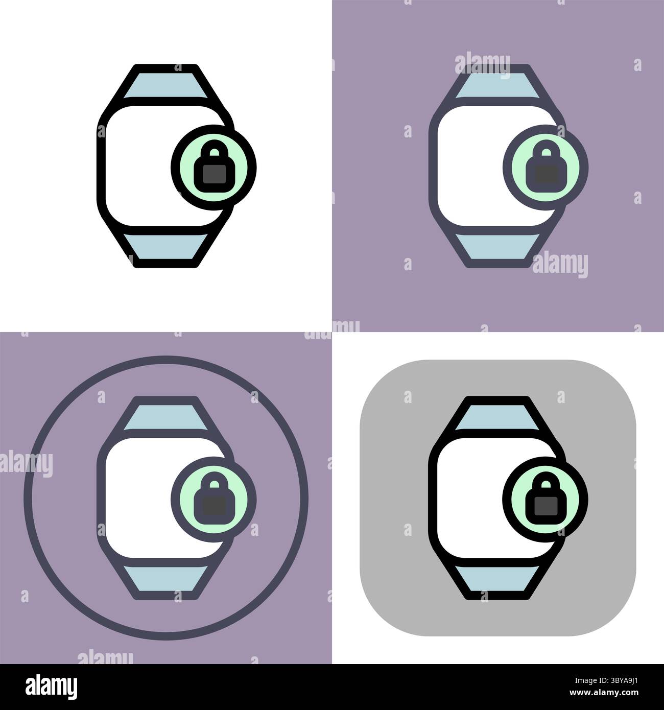 Smartwatch with secured payment symbol -payments, payment methods, contact-less payment and digital payment icon. Stock Vector
