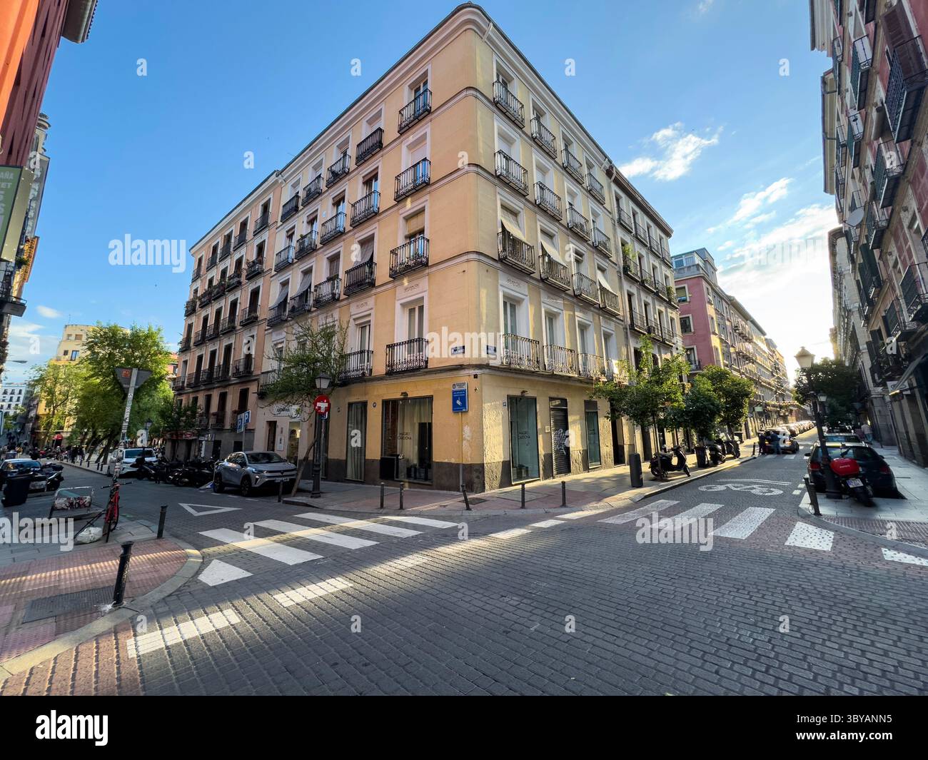 Cross of calle San Andrés y Divino Pastor, Malasaña, Madrid, Spain - Smartphone Captured Stock Image