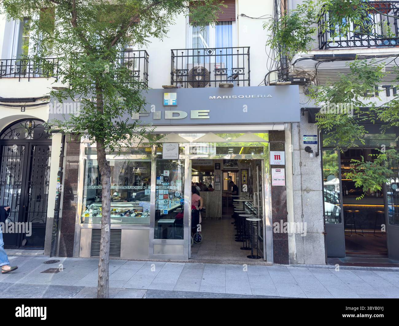 FIDE, bar and tapas, Calle Ponzano, it has exploded into a food haven, Chamberi, Madrid, Spain - Smartphone Captured Stock Image