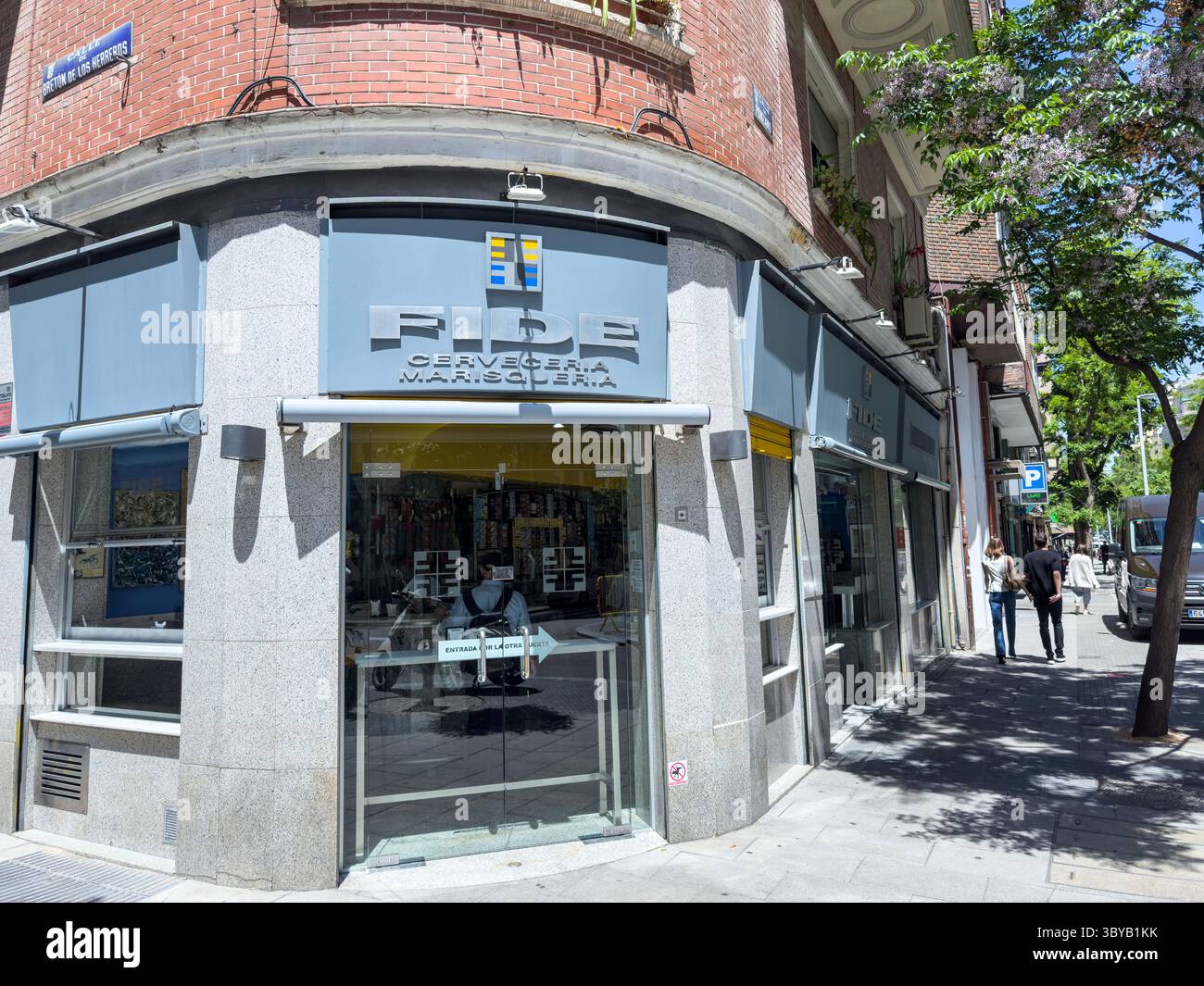 FIDE, bar and tapas, Calle Ponzano, it has exploded into a food haven, Chamberi, Madrid, Spain - Smartphone Captured Stock Image