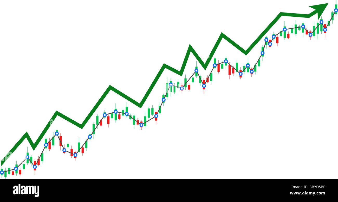 Stock market illustration on isolated background, flat vector ...