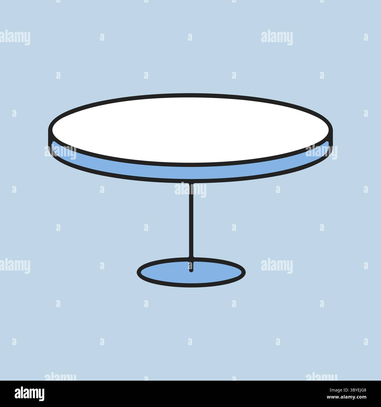 Round table vector icon. Graph symbol for furniture, web site and apps ...