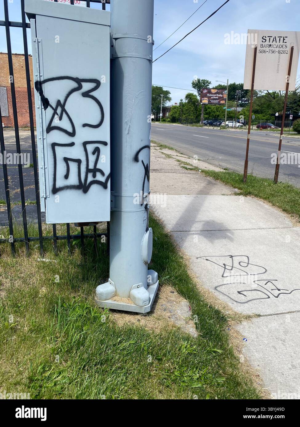 Detroit's 5PN (NOT aligned with the People Nation or 5X) a street alliance of multple crip cliques in the 48219 'Hyena Crips Got Control' = '83GC' - Smartphone Captured Stock Image