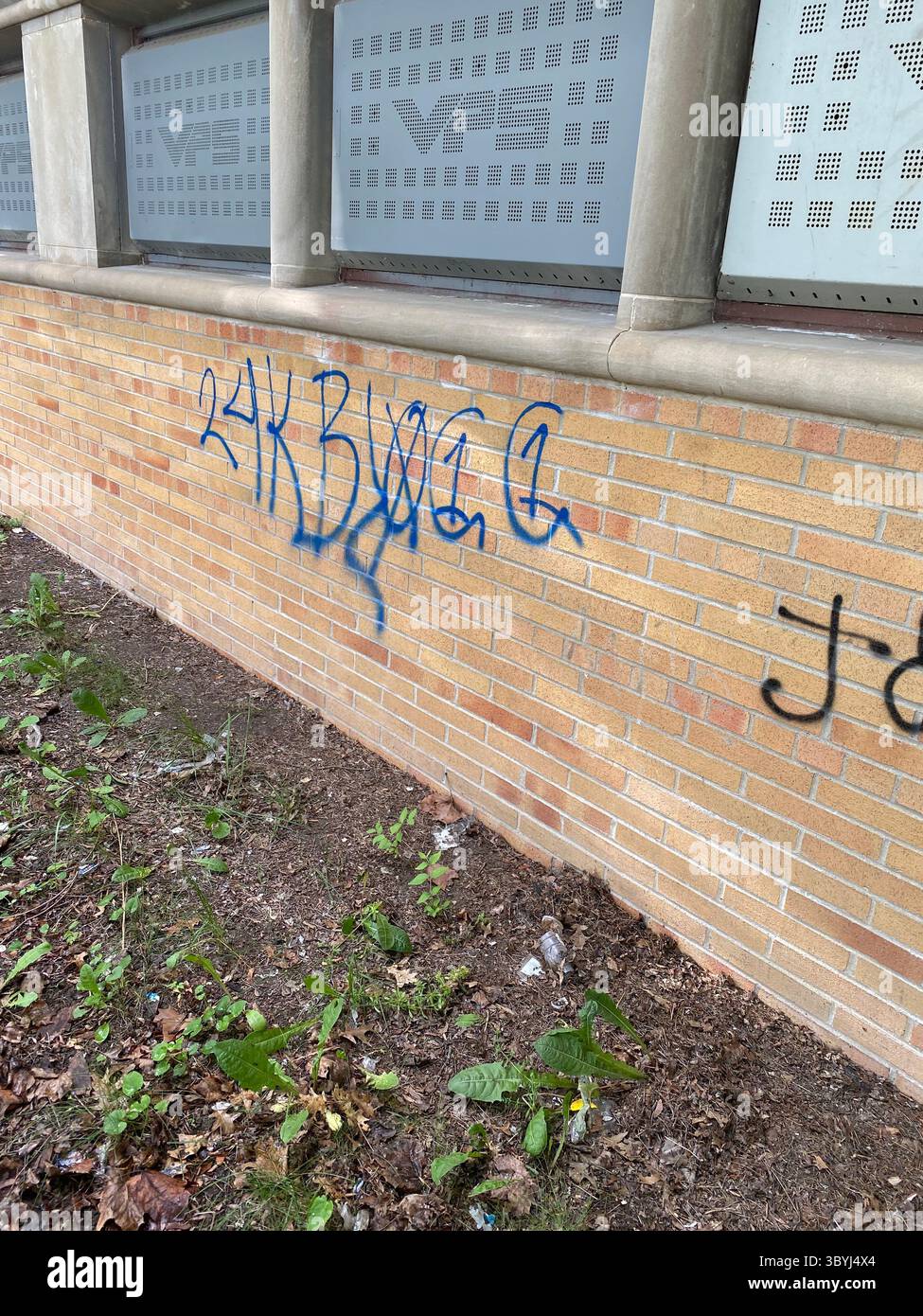 Detroit's 5PN (NOT aligned with the People Nation or 5X) a street alliance of multple crip cliques in the 48219 'Hyena Crips Got Control' = '83GC' - Smartphone Captured Stock Image