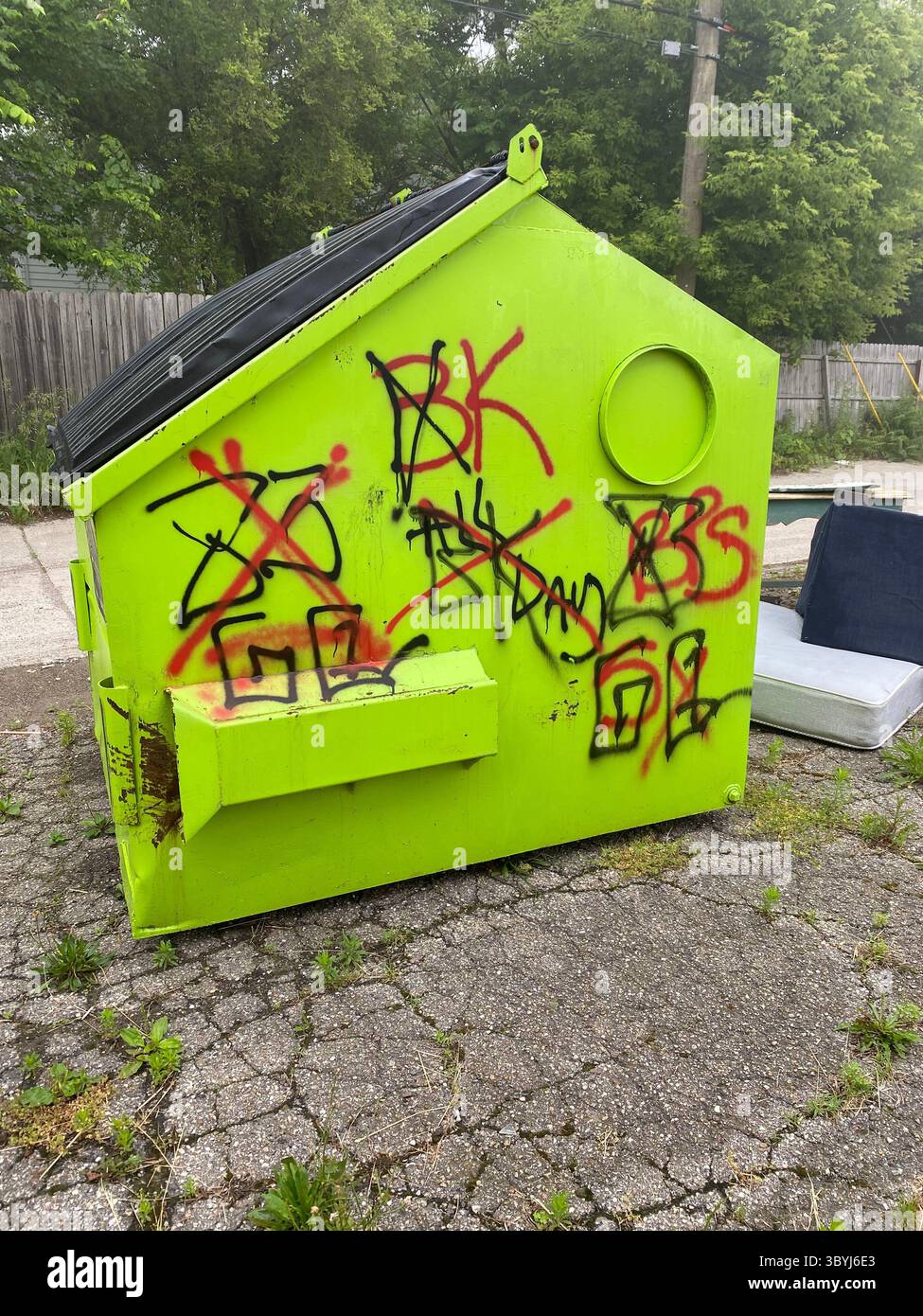 Detroit's 5PN (NOT aligned with the People Nation or 5X) a street alliance of multple crip cliques in the 48219 'Hyena Crips Got Control' = '83GC' - Smartphone Captured Stock Image