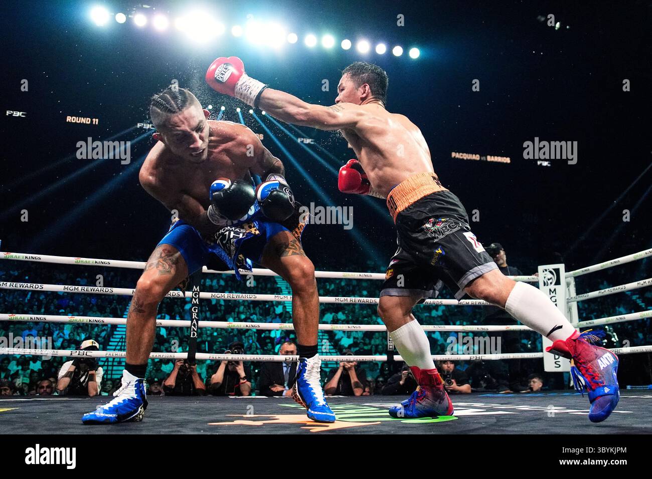 Mario Barrios, left, fights Manny Pacquiao in a welterweight title ...