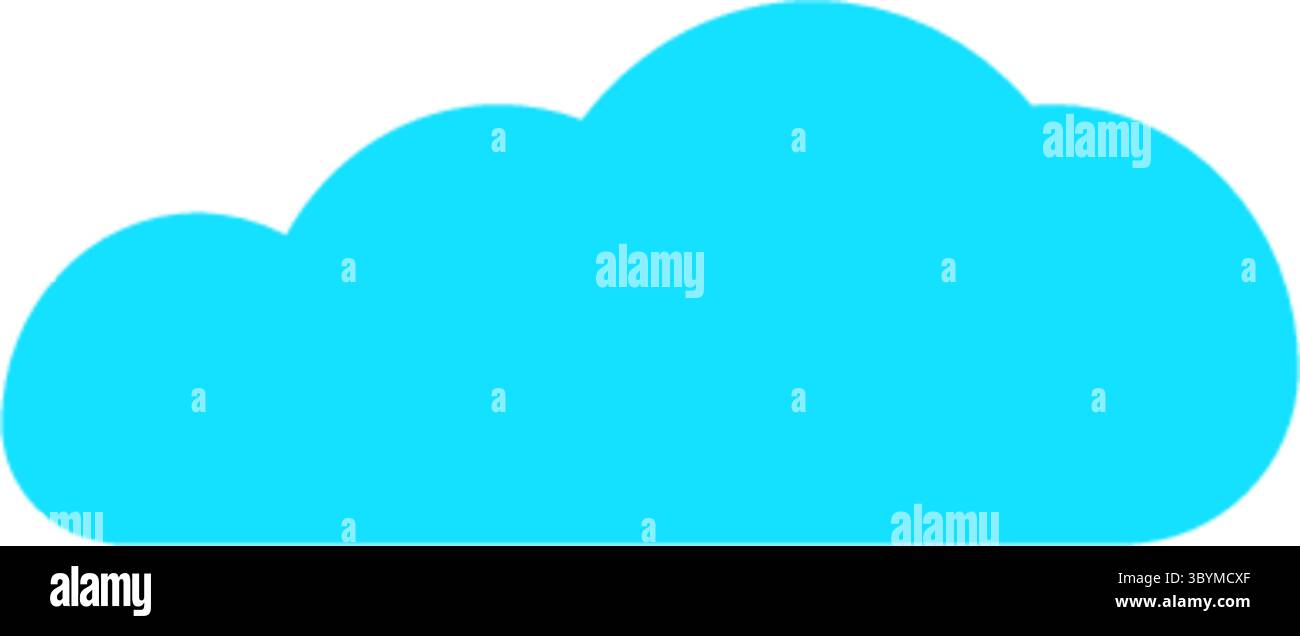 A stylized, solid bright blue cloud shape with soft edges, isolated on a clean white background. Modern and simple. Stock Vector