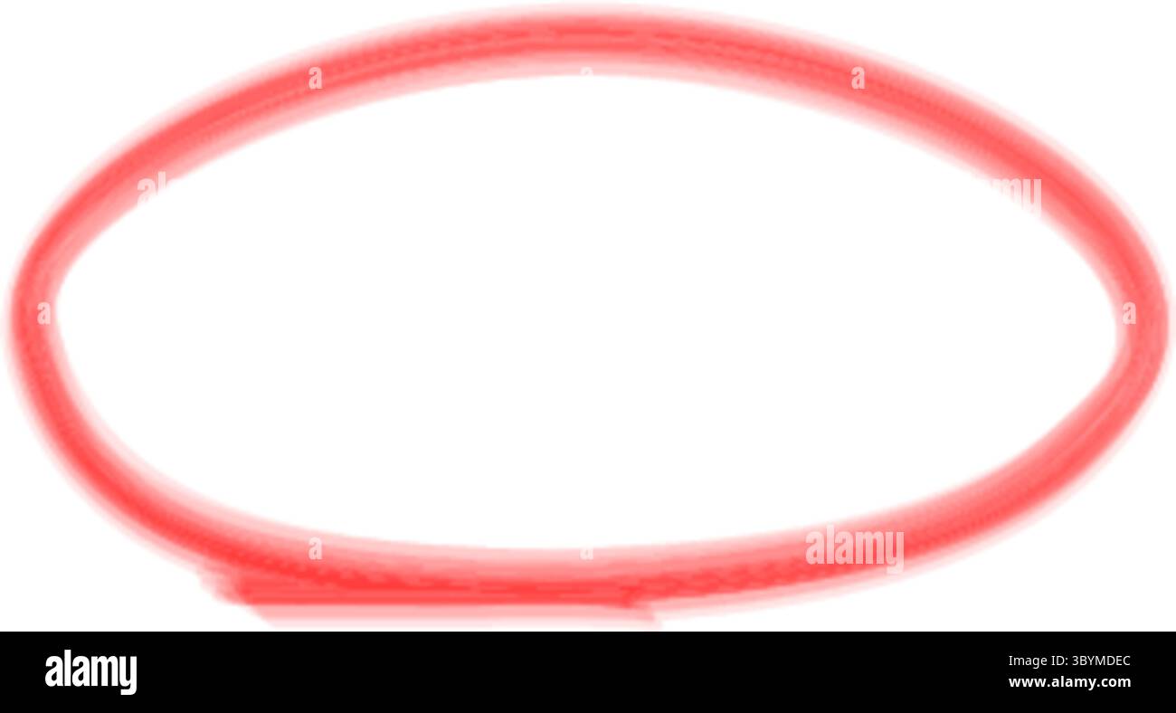 A hand-drawn red oval shape is highlighted on a plain white backdrop ...