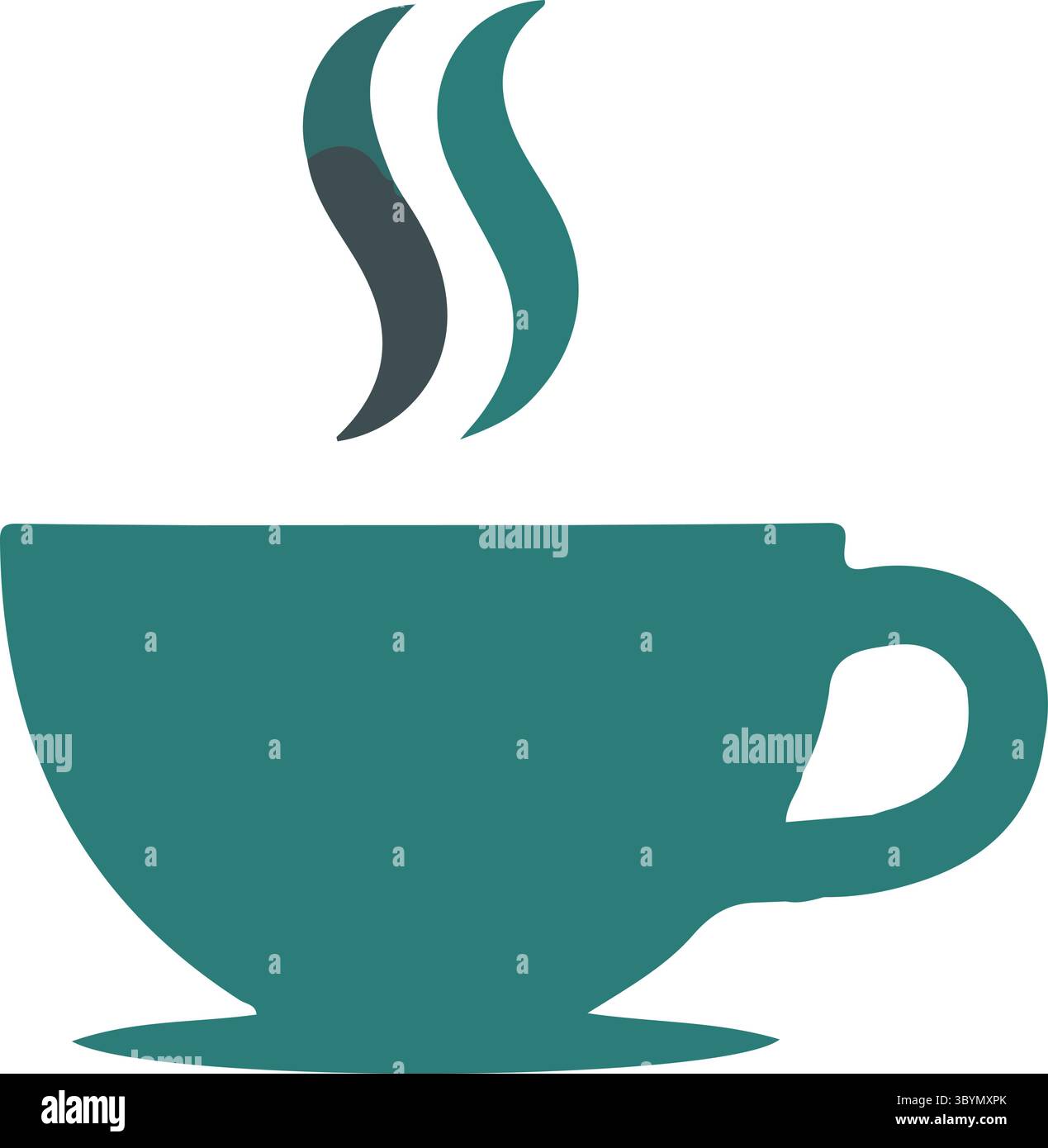 A logo design featuring a steaming coffee cup Stock Vector