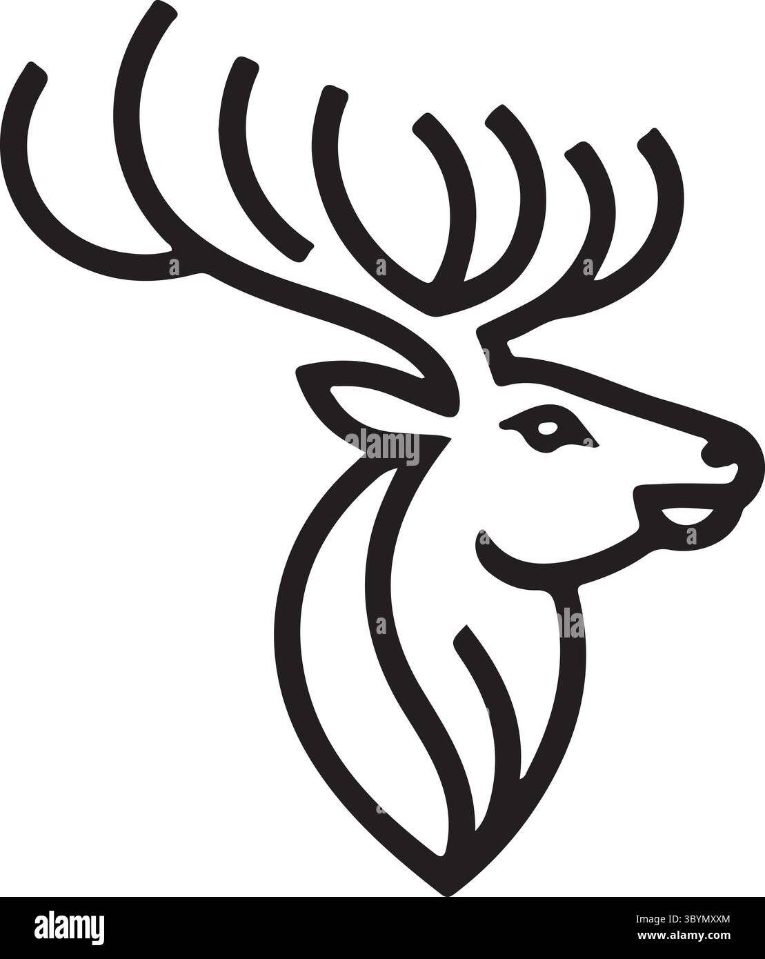 A vector illustration a powerful deer Stock Vector