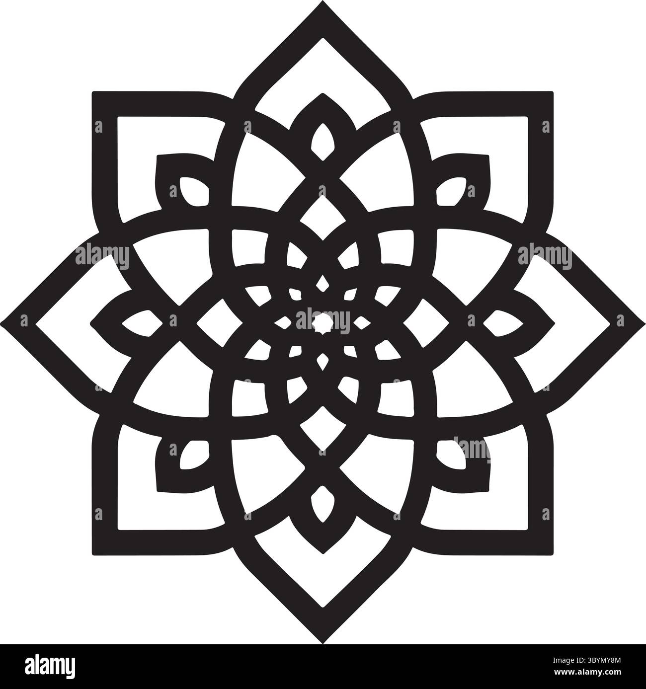 islamic pattern silhouette vector art illustration Stock Vector