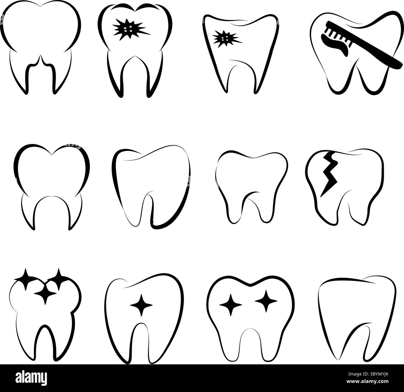set of dental icons, dentist, tooth, teeth Stock Vector Image & Art - Alamy