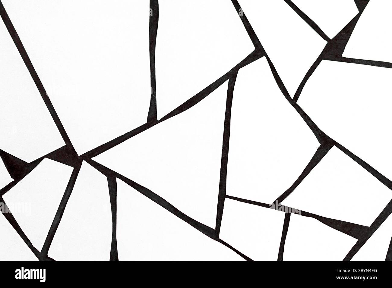 Abstract geometric pattern with bold black lines on a white background ...