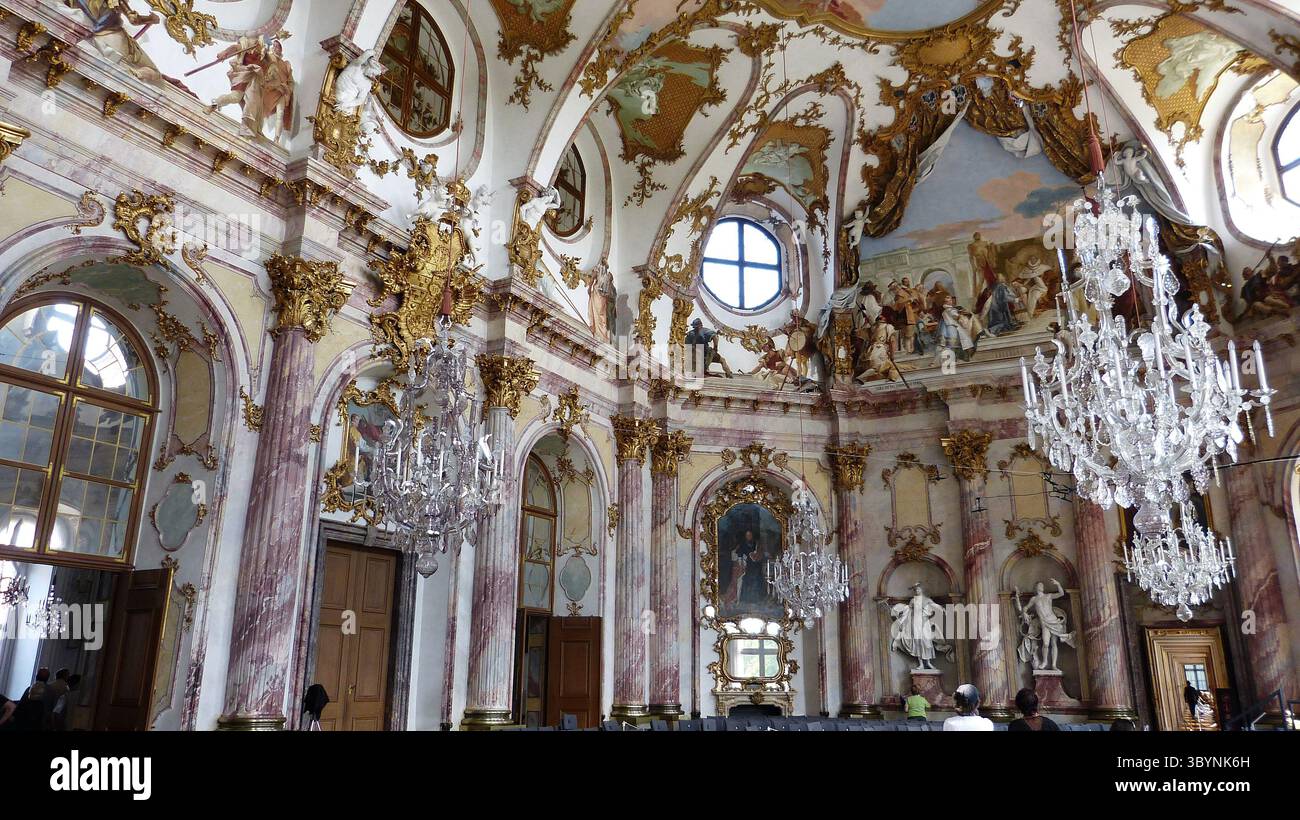 Wurzburg, Germany – June 18, 2012. Interior view of the Imperial Hall (Kaisersaal) at the Wurzburg Residence. It was used to receive visiting dignitar Stock Photo