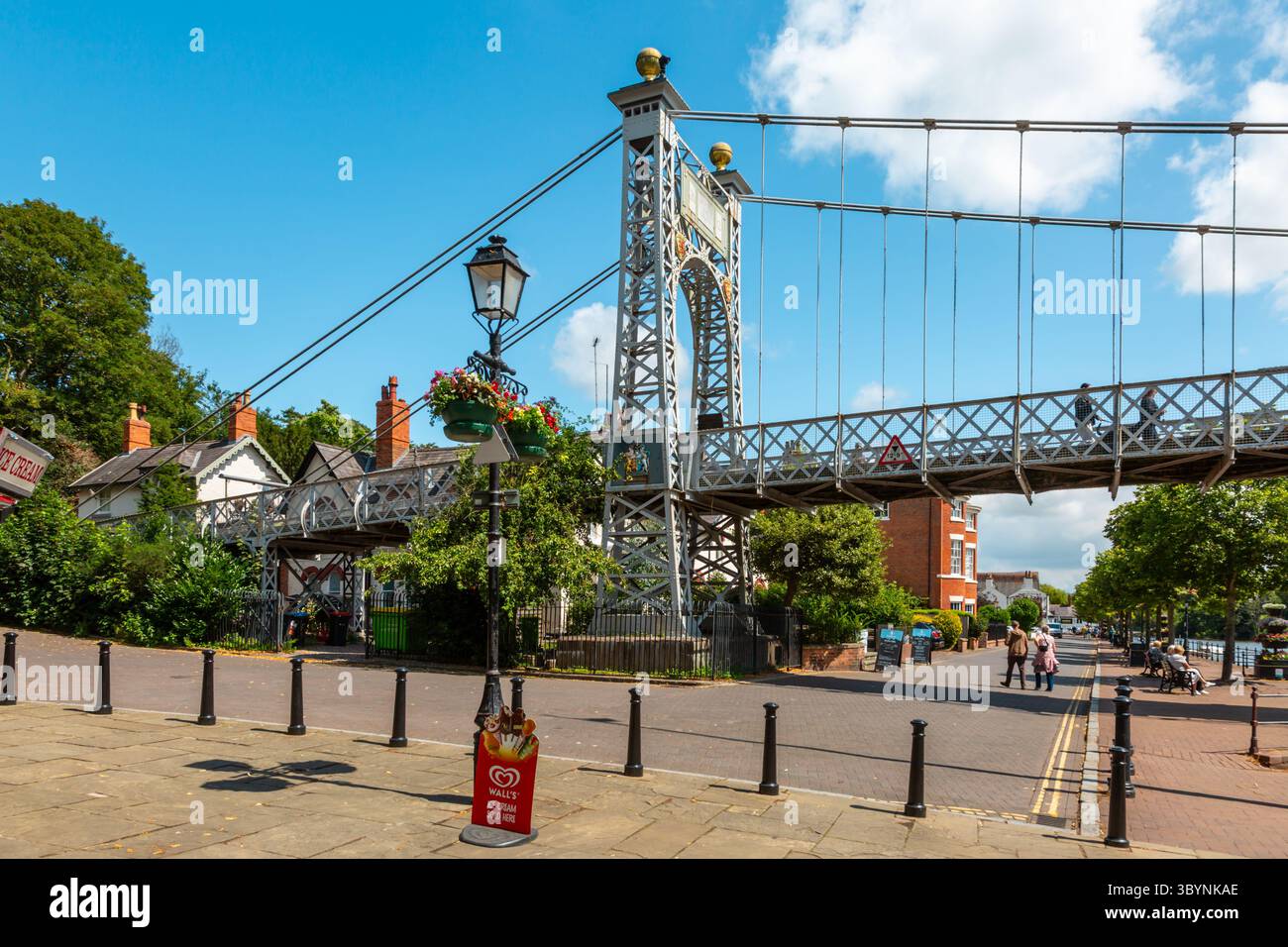 Queens Park footbridge over the River Dee, Chester, UK. 2025 Stock Photo