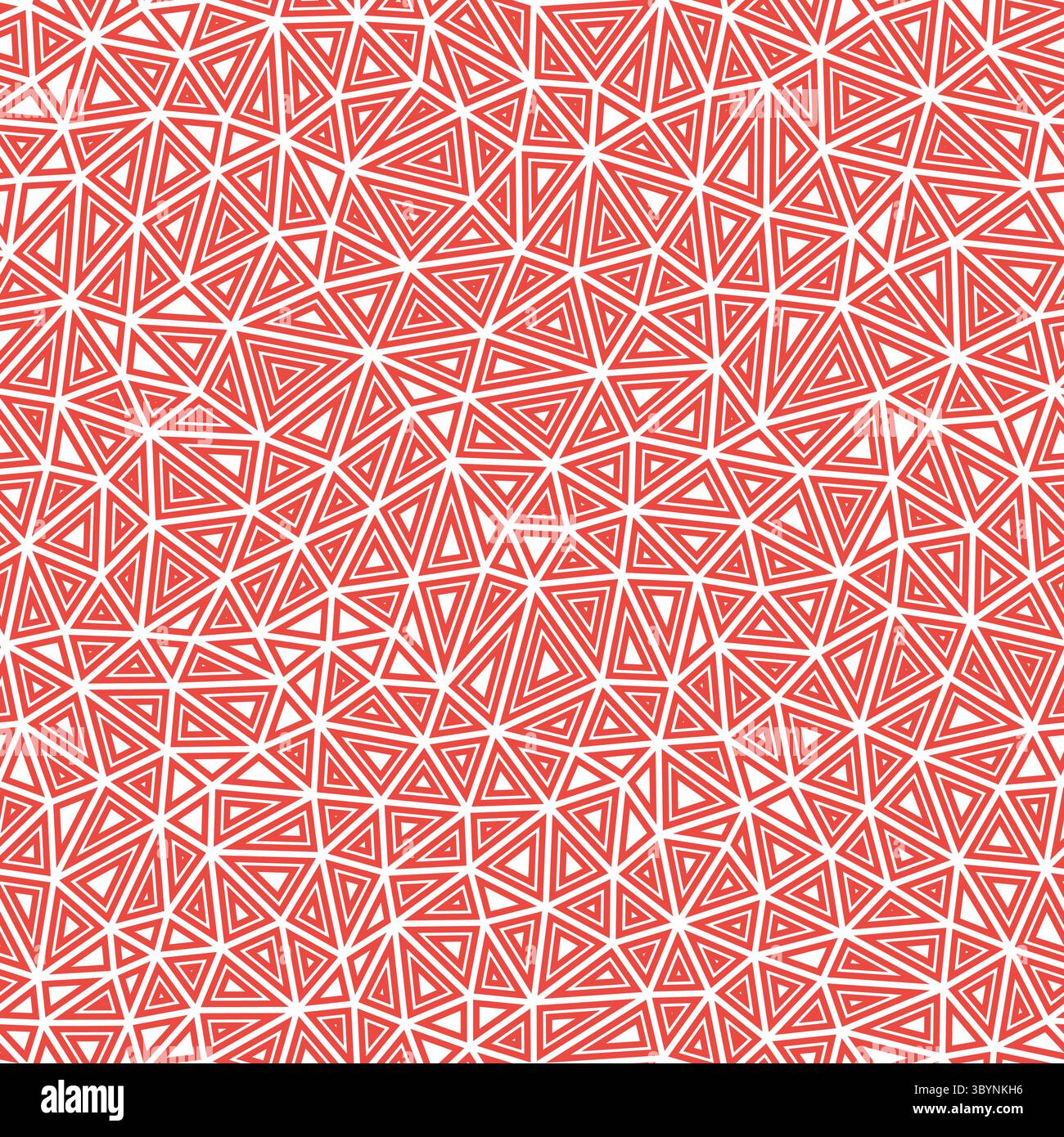 Abstract background with mosaic triangle shapes. Multiple repeated inner triangles. Compact triangles size. Solid color style. Seamless pattern. Stock Vector