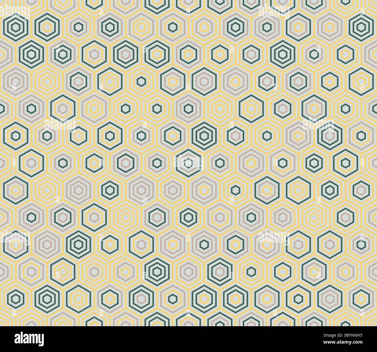 Vector seamless pattern. Simple stacked hexagons pattern. Hexagon pattern. Multiple tones color palette. Seamless pattern. Stock Vector