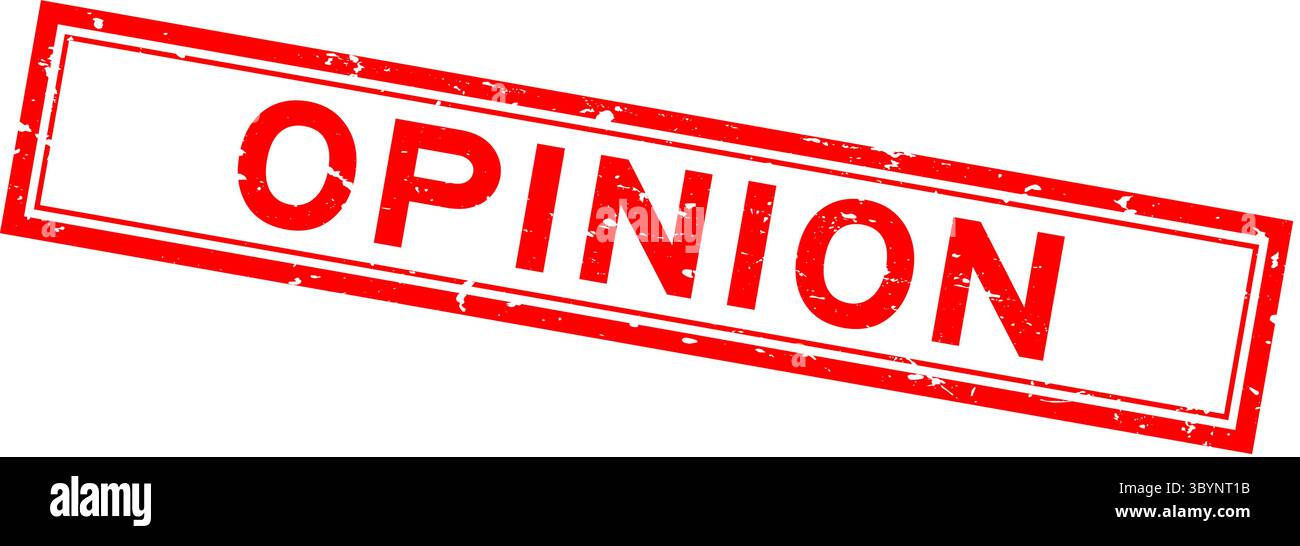Grunge red opinion word square rubber seal stamp on white background Stock Vector