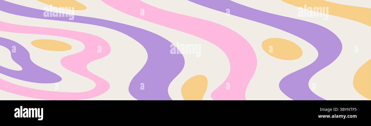 Twisted distorted retro groovy banner background Stock Vector