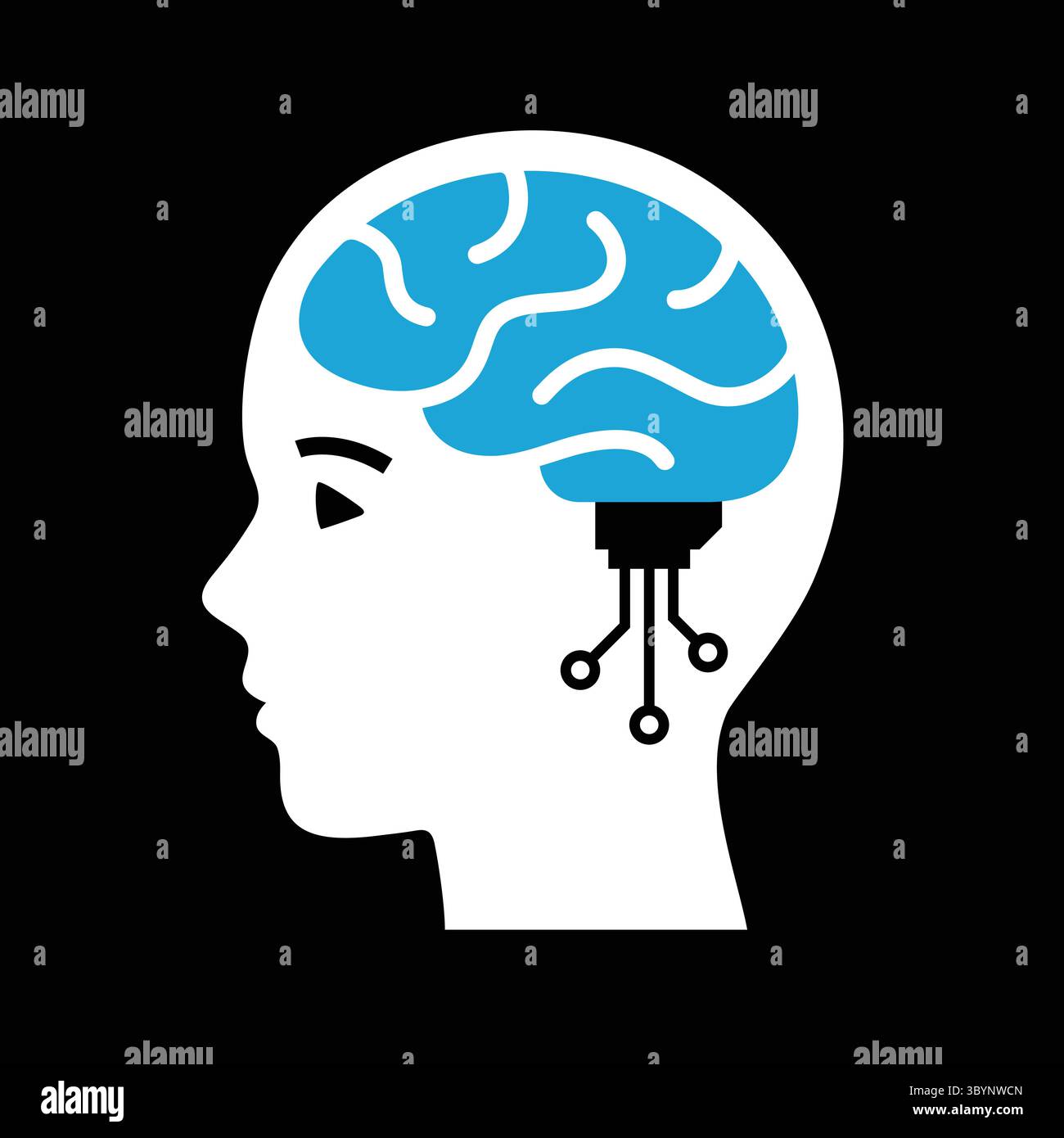 Artificial intelligence brain concept flat style Stock Vector Image ...