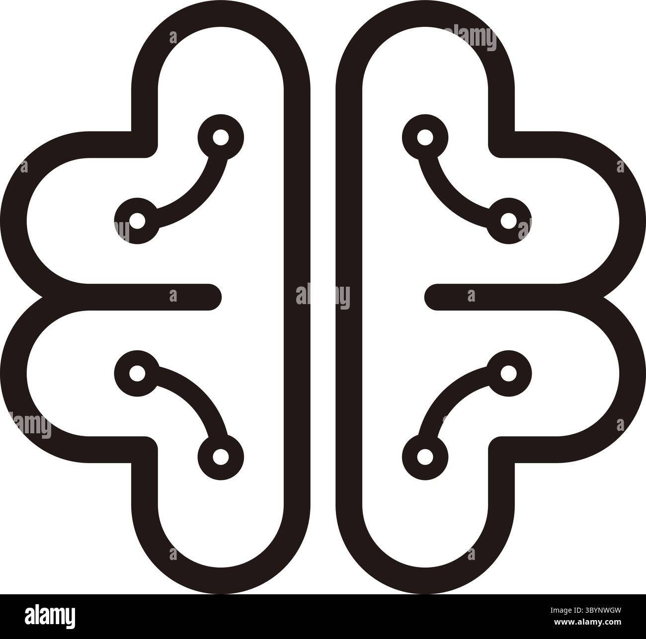 Circuit board designs resembling human brains showcase technology Stock Vector