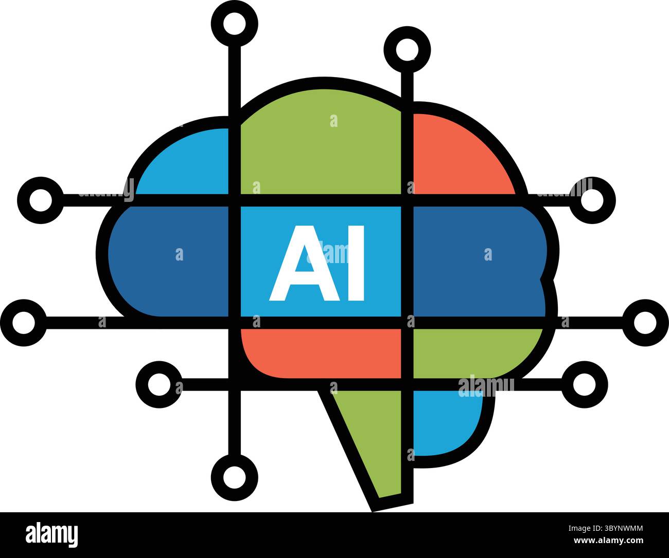 Artificial intelligence brain concept with circuit board Stock Vector ...