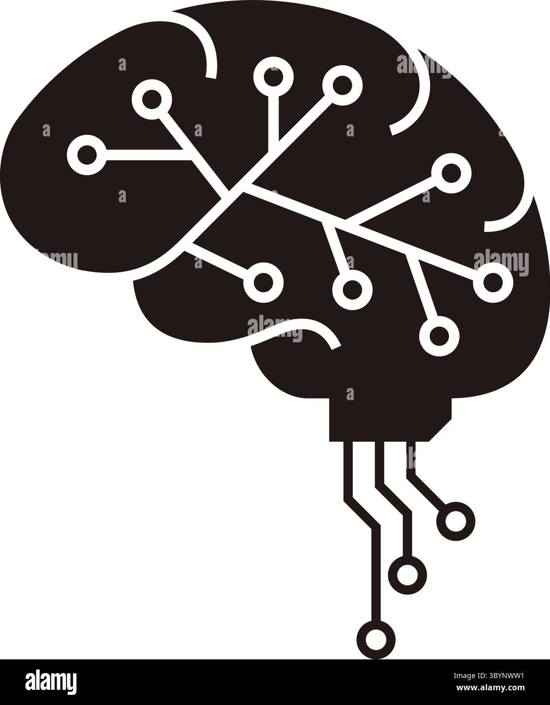 Artificial intelligence brain concept with circuit board Stock Vector ...