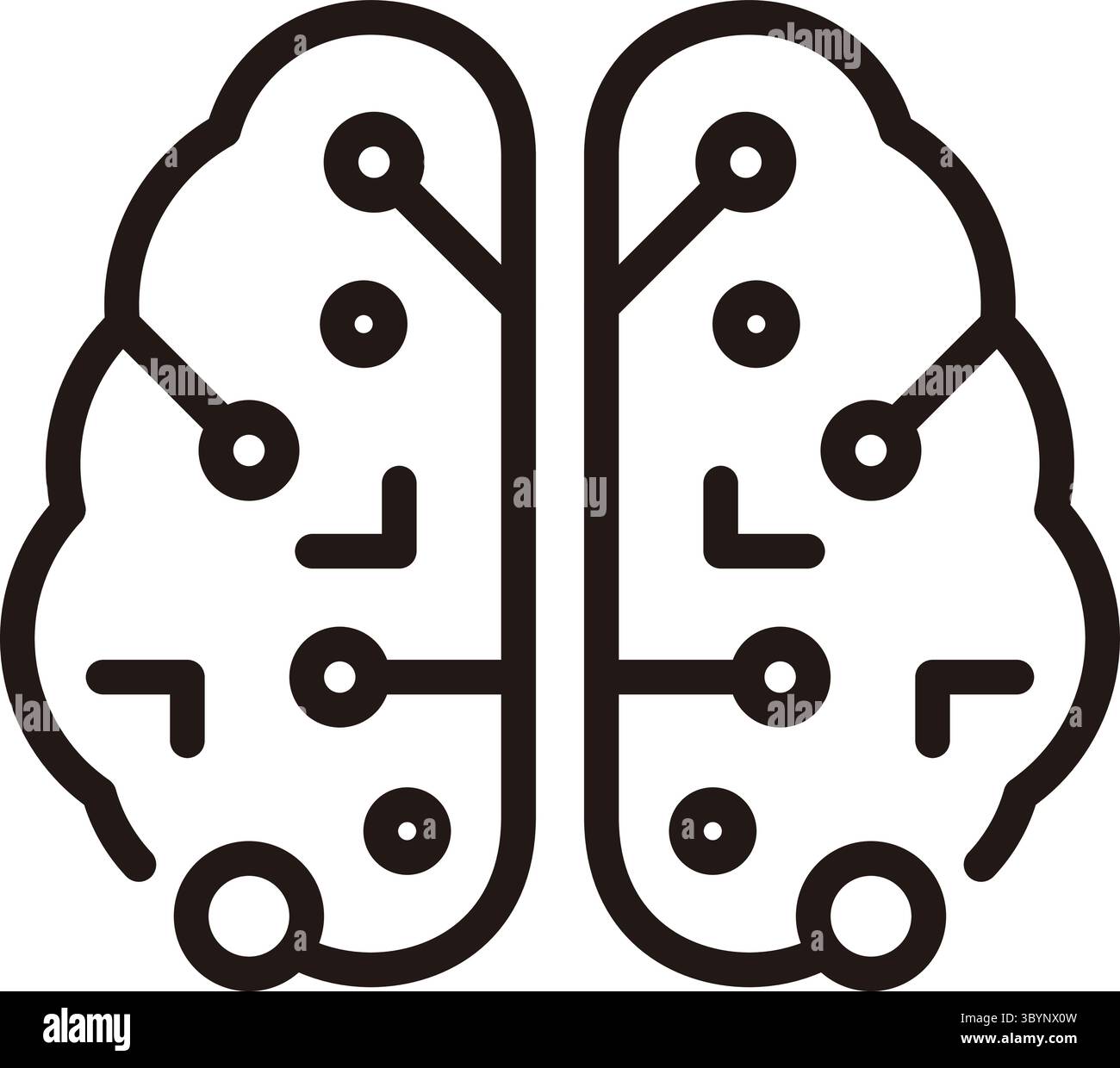 Simple Artificial intelligence brain concept icon Stock Vector Image ...