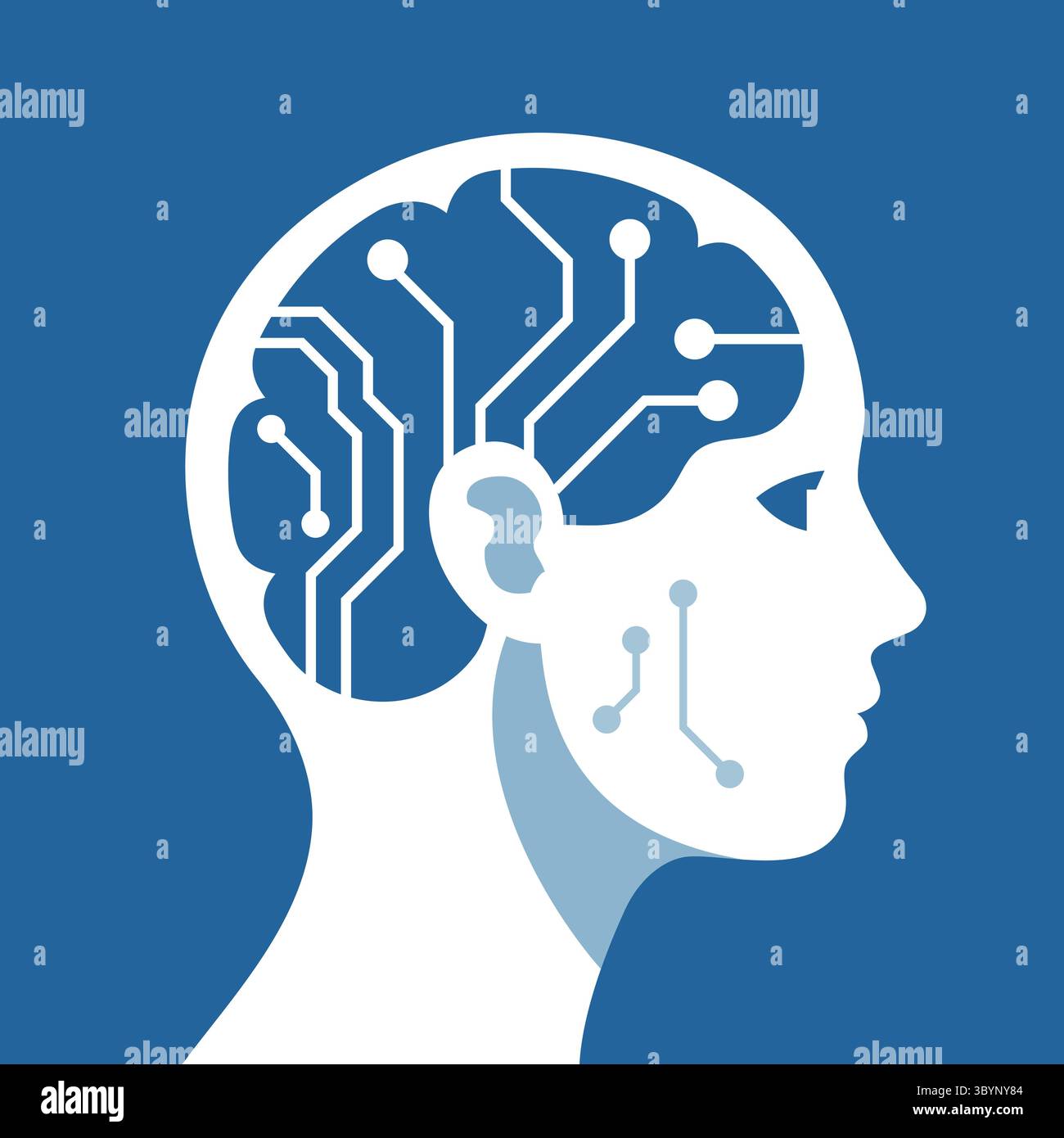 Artificial intelligence brain concept flat style Stock Vector Image ...
