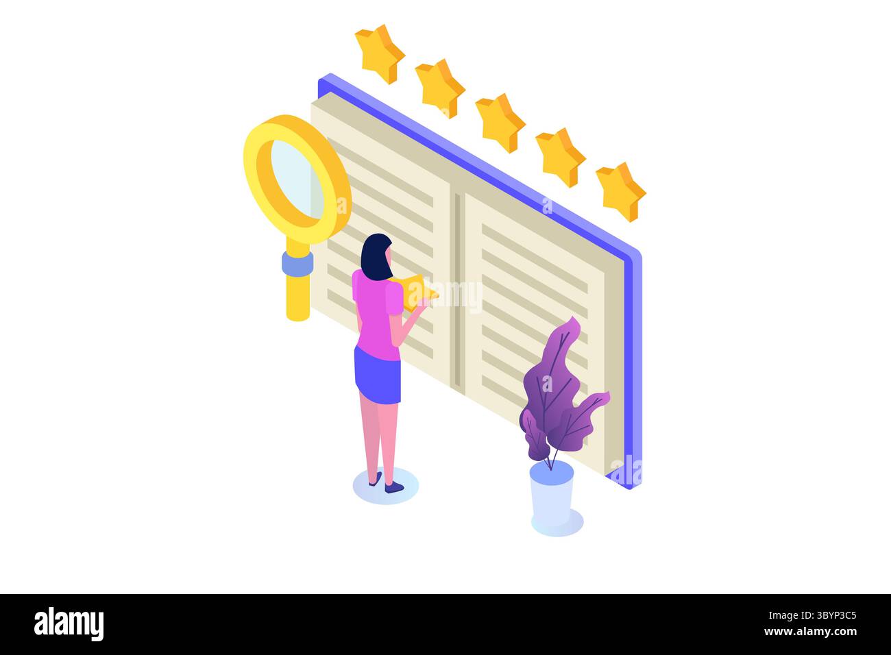 Book review, Reading club concept. Vector illustration Stock Vector ...