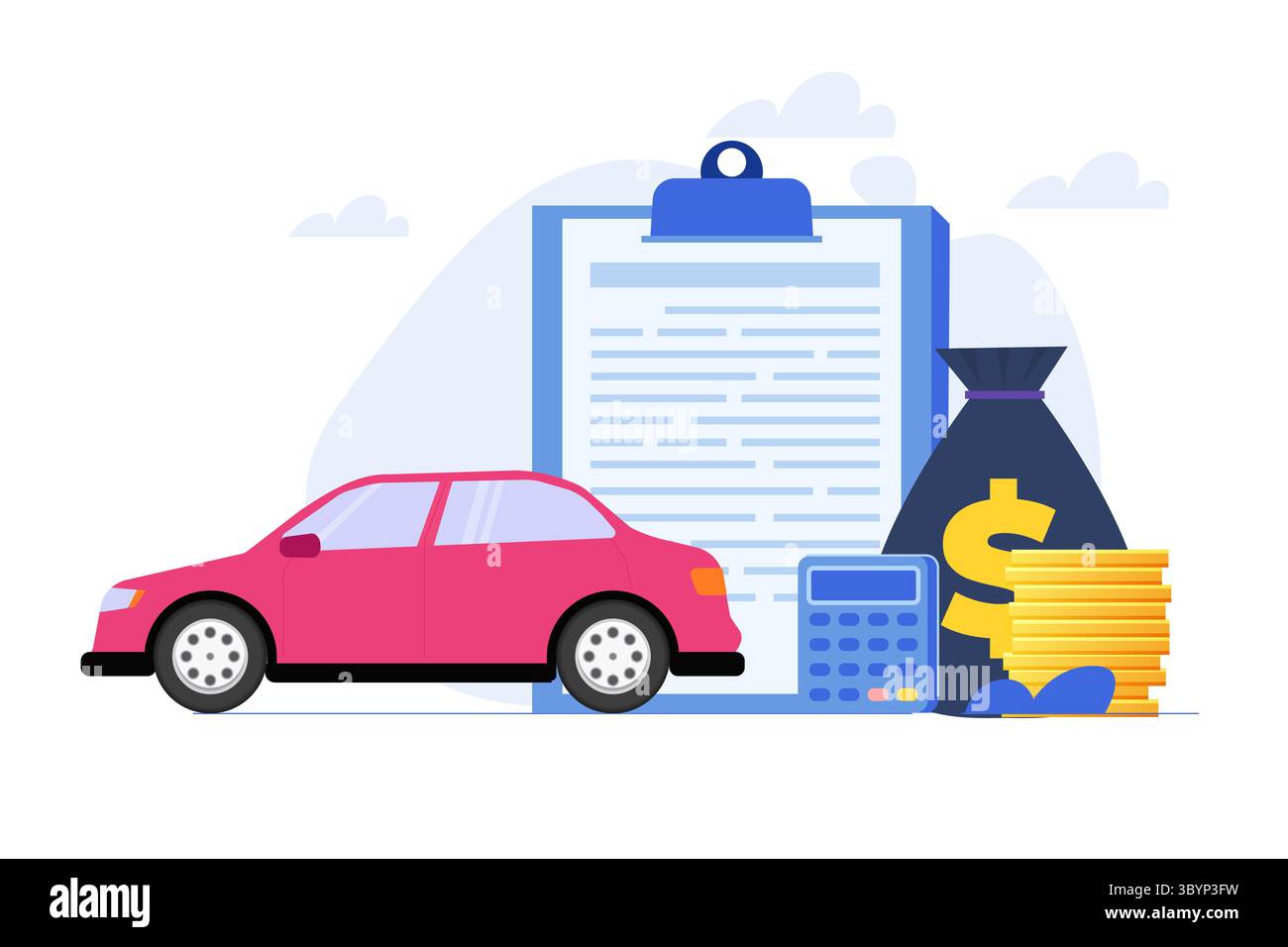 Buying new automobile on credit, car credit or loan, auto finance ...