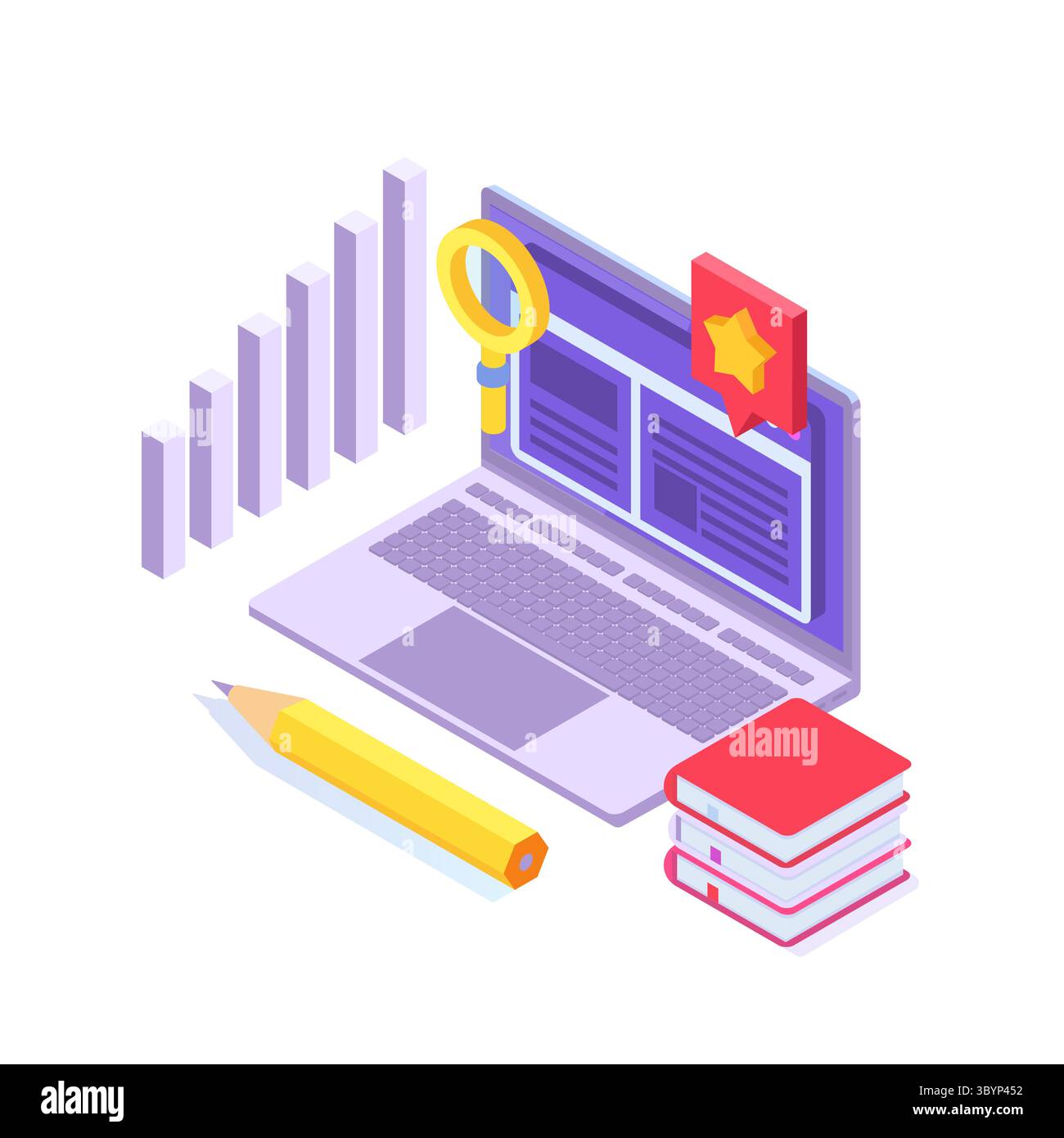 Case study concept. Flat style isometric vector illustration Stock ...