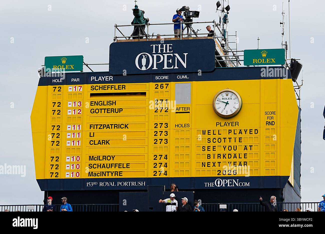 A general view of the scoreboard following day four of The 153rd Open ...