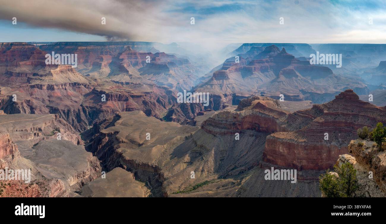 Arizona Rises North Rim, United States. 12 July, 2025. Smoke rises from the North Rim ...