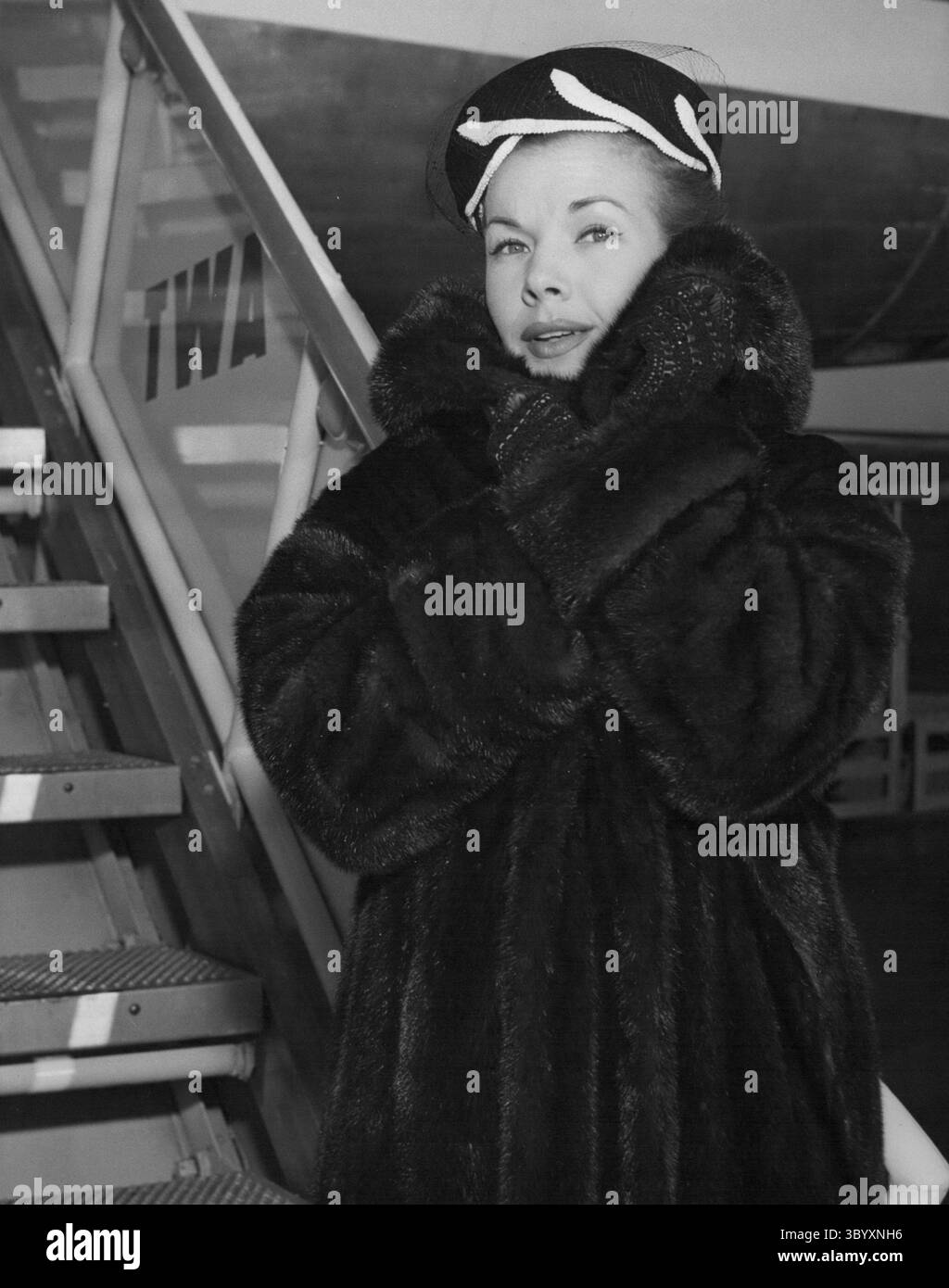 Dec. 14, 1968 - Idlewild Airport, New York - Mink-Clad GALE STORM, popular TV star and singer, is about to board a Twa Jetstream Flight to her home in Los Angeles following a one week stay in our city during which time she came down with the flu preventing her to make her expected Philadelphia engagement. She will resume her TV activities on the coast.  (Credit Image: © Keystone Press Agency/ZUMA Press Wire) Stock Photo