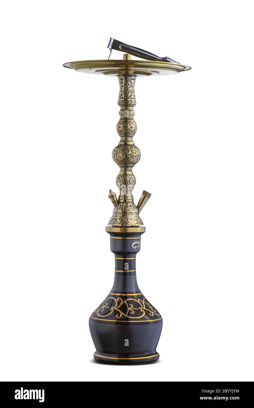 Set of water pipe or hookah, isolated on white clear background ...